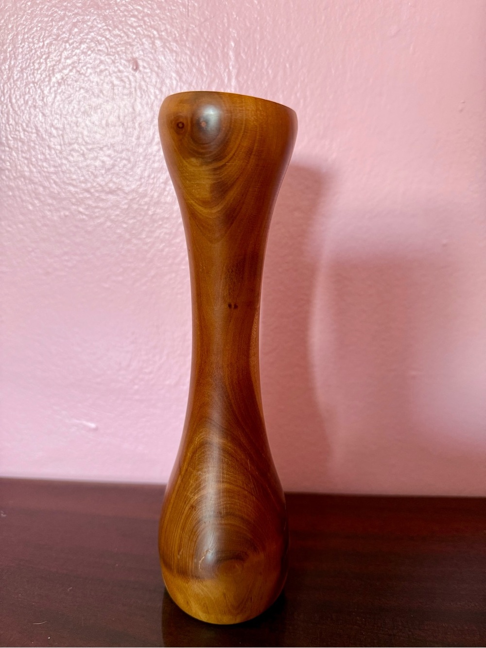 Hand Turned Solid Wood Bud Vase Organic Modern MCM Style 9”